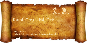 Kerényi Márk névjegykártya
